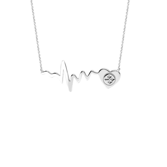 Jewelry - NFL Pittsburgh Steelers Heartbeat Silver Necklace